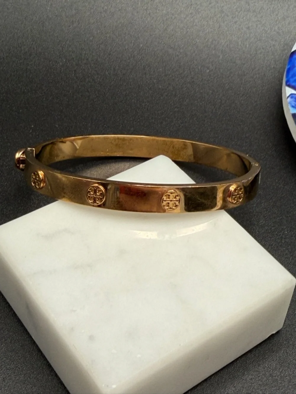 Tory Burch Hinged Bangle Bracelet #E437 - Picture 8 of 12